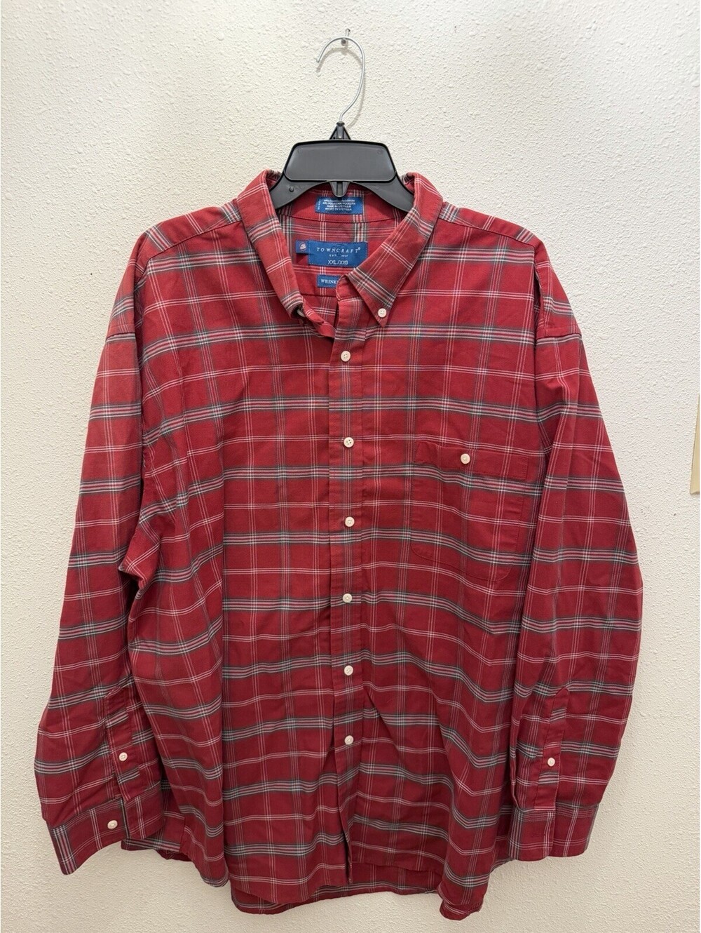 Towncraft XXL Red Wrinkle Free Long Sleeve Dress Shirt